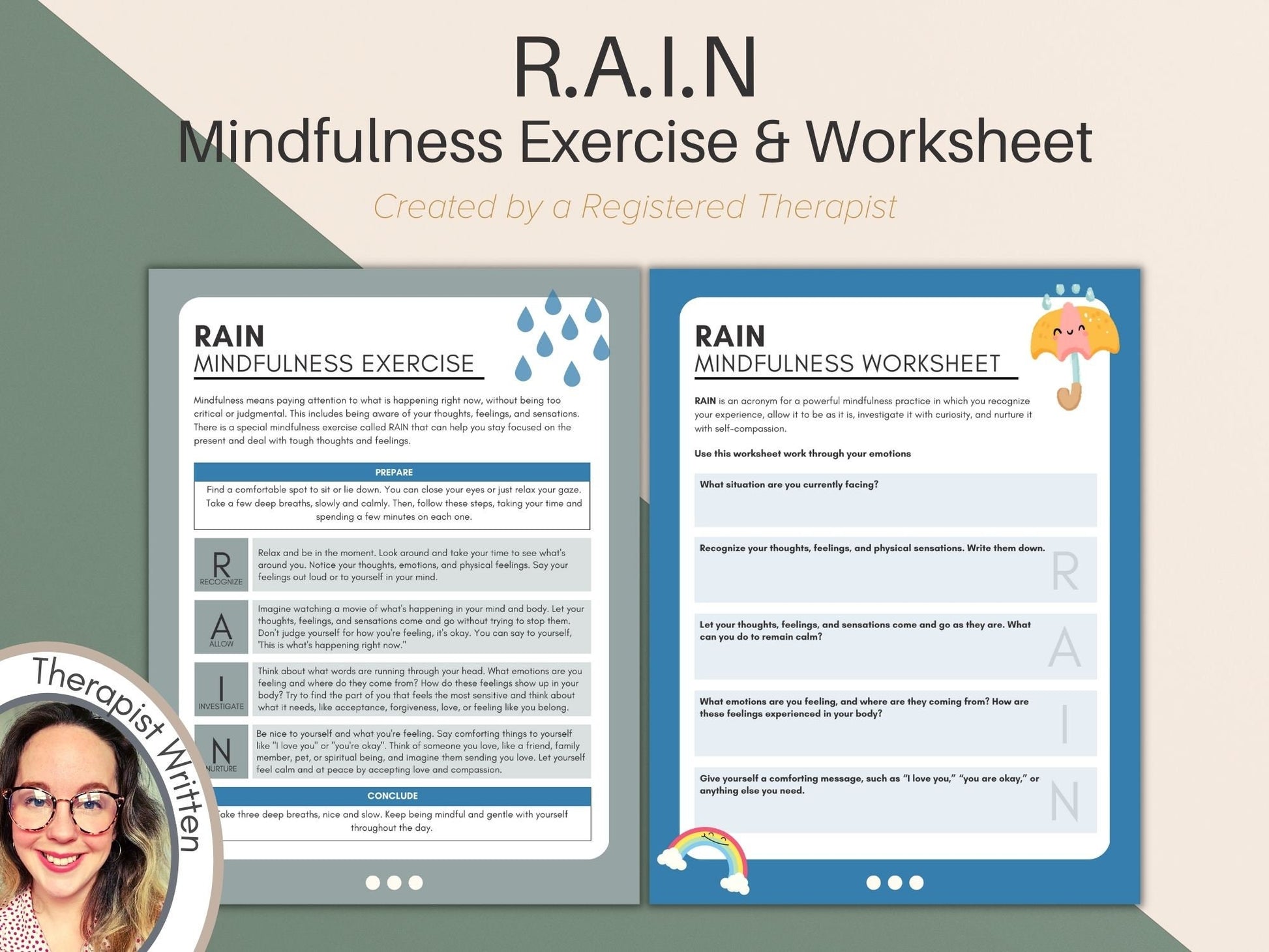 ACT Mindfulness Exercise & Worksheet, RAIN – mialiferesources
